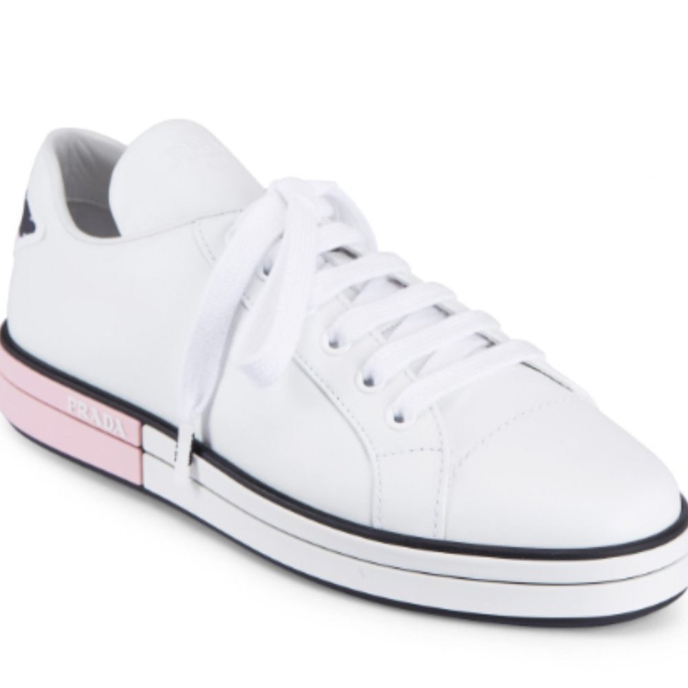 Vitello Plume Leather Sneakers Size 38